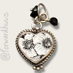 Sterling Silver Pendant with Broken China – 1.5”